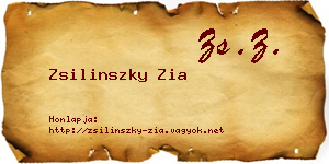 Zsilinszky Zia névjegykártya